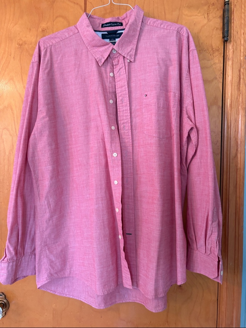 Tommy Hilfiger Men's XXL Woven Red Button-Down Shirt